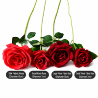 Bunga Mawar Buatan Real Touch Velvet - Putih & Multiwarna, Bunga Buatan Tangan Tahan Lama untuk Dekorasi Pernikahan, Hari Valentine, dan Ulang Tahun