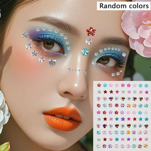 Autocollants 3D Papillon Étoile Visage Bijoux Autocollants Pentagramme Rose Autocollants Imperméables Artisanat Fête Faux Tatouages Temporaires - Product Image 2
