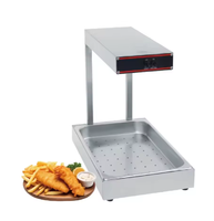 Gewerblicher Pommes-Frites-Wärmer mit Thekenvitrine und Kuchenpräsentationsfach, 220V für Restaurants
