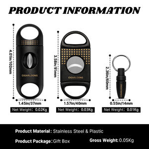 CIGARLOONG Logo Wholesale New Arrival Ashtray Portable Sharp <strong>Cutter</strong> V Cut Drill Suit Set <strong>Cigar</strong> Accessories Gift Box for Smoking - Product Image 3