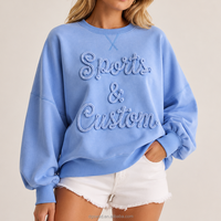Sweat-shirt à col rond personnalisé décontracté de haute qualité, coupe ample, broderie de patchs, streetwear, manches longues, coton, pour femmes