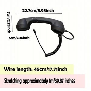 Combiné téléphonique rétro de type C à branchement direct pour <span class=keywords><strong>téléphone</strong></span> <span class=keywords><strong>fixe</strong></span>, avec prise <span class=keywords><strong>casque</strong></span> USB-C - Product Image 3