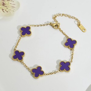 Pulsera de Trébol de la Suerte Clásica de Doble Cara de Alta Calidad, Chapada en Oro de 18K, Joyería al por Mayor de Fábrica, Estilo <span class=keywords><strong>Van</strong></span> <span class=keywords><strong>Cleef</strong></span> - Product Image 2