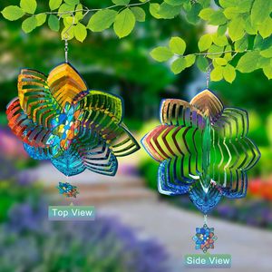 Molinetes de Viento 3D para Interiores y Exteriores, Decoración de Jardín, Adornos Metálicos, Molinillo de Viento Mandala Multicolor de 12 Pulgadas, Morado - Product Image 6