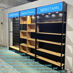 Phụ Kiện Ốp Điện Thoại Di Động Bằng Gỗ Kim Loại Giá Trưng Bày Sàn, Giá Trưng Bày Bảng Điều Khiển - Product Image 4