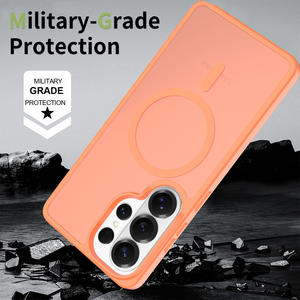 Funda Magnética para Teléfono con Sensación de Piel de Alta Calidad, Funda para <span class=keywords><strong>Samsung</strong></span> S26 Ultra, Funda Protectora para Teléfono Móvil Naranja para <span class=keywords><strong>Samsung</strong></span> S25 24 23 <span class=keywords><strong>22</strong></span> - Product Image 4