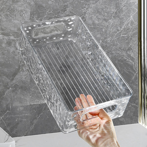 Rectangular Storage <b>Box</b> Thickened Glacier Transparent Gray Multi Compartment Organizer For Desktop Home <b>Makeup</b> Stationery - Product Image 3