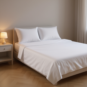 Parure de draps individuels Vialifresh 200TC 100% Coton Infroissable pour la maison, 4 pièces, style uni tissé - Product Image 2