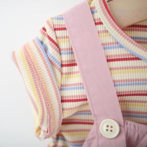 Lindo Vestido de Dos Piezas de Manga Corta con Protección Solar para Bebés y Niñas Pequeñas, <span class=keywords><strong>Ropa</strong></span> para Jugar al Aire Libre Diariamente y Ocasiones Casuales - Product Image 4