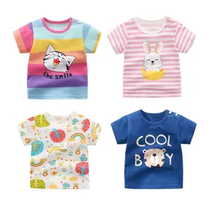 1 2 3 4 세 아기 옷 저렴한 Beby 탑스 짧은 그래픽 티셔츠 Lil 유아 소녀 셔츠 유아 아기 tshirt 소년 티셔츠 coton