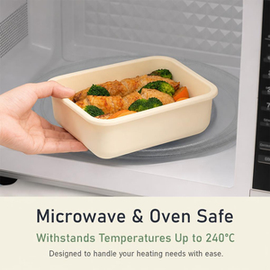 Boîte à lunch en silicone, récipient de stockage alimentaire, étanche, sans BPA, empilable, boîtes de préparation des repas, utilisable au micro-ondes, flexible - Product Image 5