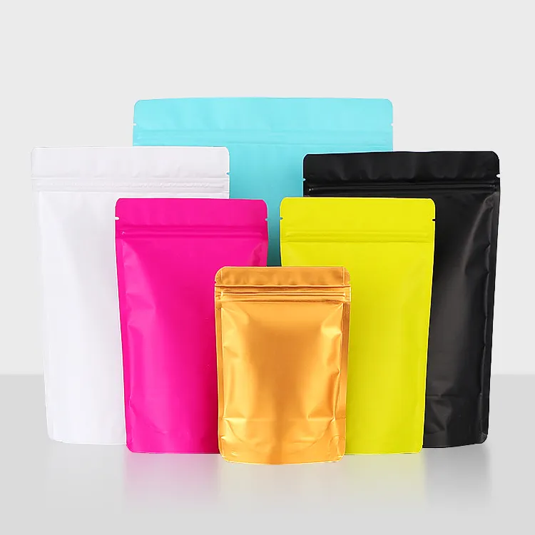 Colors Frosted Bag Plastic Zip Plastic Ziplock PE Zip Lock Bag Logo Zip Lock Plastic Printed Bag Stand Up Pouch