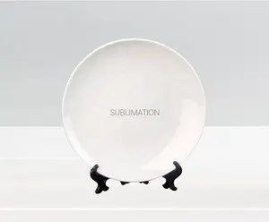 Ежедневная креативная мелкая тарелка с индивидуальным подставкой, индивидуальная печатная керамическая тарелка для сублимации тепла