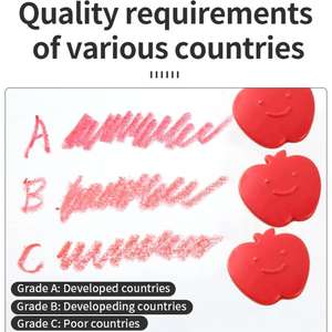 Ensemble de 6 crayons en plastique en forme de pomme sur carte blister, mignons, pour la peinture et les cadeaux des enfants - Product Image 5