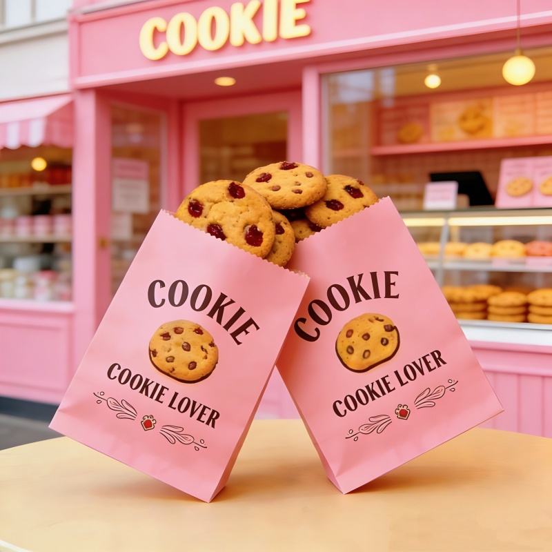 Custom Logo Biodegradable Greaseproof Paper Bags Patch Handle Food ...