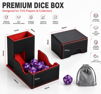 Tour à dés en PU pliable et portable pour le rangement, plateau à dés, accessoire de jeu de table pour cartes TCG et RPG, personnalisation en gros