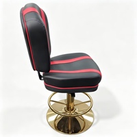 Qualité commerciale 360 °   Chaise pivotante pour machine à sous de casino, en cuir PU noir et rouge, ergonomique, durable, facile à nettoyer, tabouret de bar pour jeux