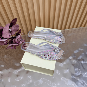 Jimmy High Quality Women'S Slippers Open Toed Colorful Full Diamond Diamond Ball Decoration Embellishment Chooing - Product Image 3