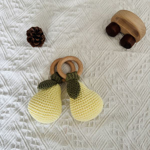 Xiximi personnalisé mignon fruits bois <span class=keywords><strong>anneau</strong></span> à la main fruits bébé <span class=keywords><strong>anneau</strong></span> <span class=keywords><strong>de</strong></span> <span class=keywords><strong>dentition</strong></span> hochet à la main poire bébé jouets <span class=keywords><strong>de</strong></span> <span class=keywords><strong>dentition</strong></span> - Product Image 2