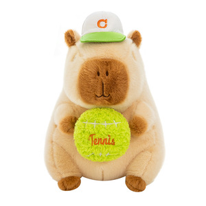 Peluche de Capibara Jugando con Pelota, Animal de Peluche Feo y Adorable, Almohada Elástica para Abrazar, Peluche para Niños, Regalo de Cumpleaños o Graduación - Product Image 6
