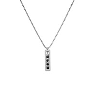 Collier pendentif barre en acier inoxydable avec perle de pierre bleue, chaîne minimaliste, bijoux de mode unisexe, cadeau, vente en gros