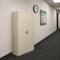 Armoire de rangement robuste en acier thermolaqué, verrouillable, pour bureau à domicile et entrepôt