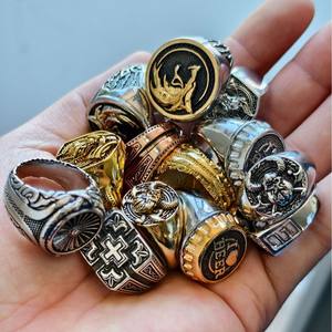 Shopify Anillo de moda transfronterizo de Estilo Vintage para hombre Joyería artesanal pesada Anillo de dedo dominante Venta al por mayor Venta caliente - Product Image 3