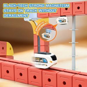 Kit de course de voitures sur rail flexible DIY, jouet de construction électrique avec voitures LED, cadeau éducatif STEM pour enfants - Product Image 5