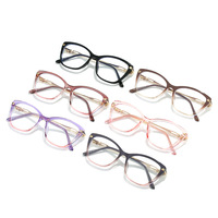 Lunettes optiques vintage pour femmes, monture intégrale en métal TR90, anti-lumière bleue, écologiques, style œil de chat