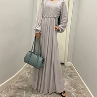 Robes caftan marocaines modernes 2022, robes maxi en mousseline de soie à volants, abaya, vêtements islamiques, robe pour femmes, caftan de Dubaï