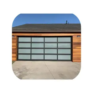 Horman di vendita calda porta elettrica del garage si apre automaticamente, doppio piano in alluminio pista vetro temprato bello e sicuro