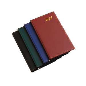 Cahier en cuir avec logo personnalisé 2025 anglais Plan hebdomadaire A6 Agenda portable Efficacité Manuel Calendrier Journal de bureau - Product Image 1