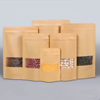 Wholesale Resealable Zipper Stand up Brown Kraft Paper Coffee Bag Pouch Tea Bags Packaging Materials Mylar Bags for Food Storage