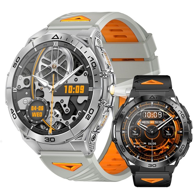 Smart Watch Call HD AMOLED Display Heart Rate Blood Pressure SpO2 Monitor 100+ Sport Modes LED Flashlight Unisex