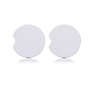 White Neoprene Coaster Blanks for Sublimation Korean Style Car Cup Coasters Cup Mat For DIY Logo Image Print