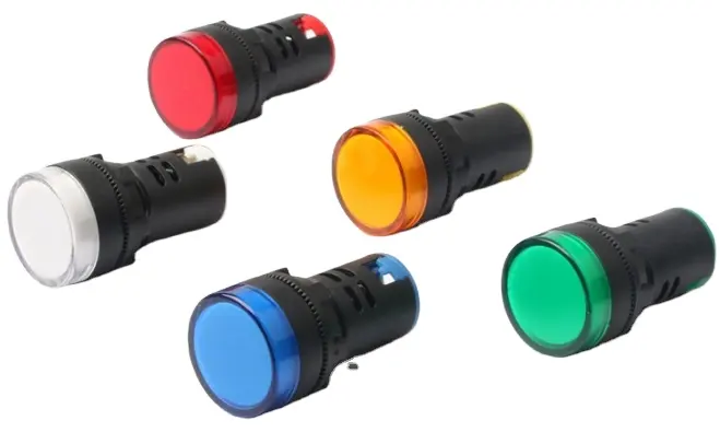 Kampa lampu indikator led 22mm AD16/AD22-22DS, lampu led biru hijau putih oranye merah