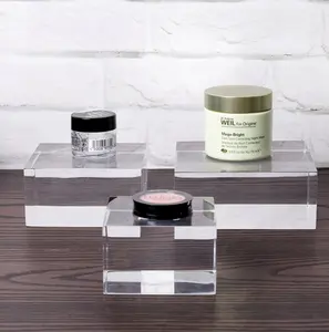 Groothandel Transparant Acryl Effen Cube Block Acryl Sieraden Display Blok Acryl Cosmetische Display Houder