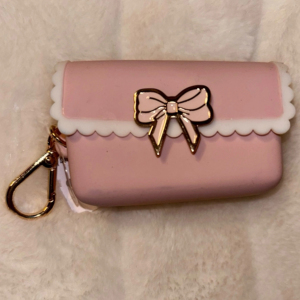 Custom Silicone Bow Purse Sanitizer Holder Keychain Lipstick Holder Pink Bath Body Works Snap Case <strong>PocketBac</strong> Sanitizer Holder - Product Image 3
