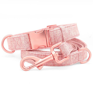 Ordini all'ingrosso personalizzati in tessuto di maglia traspirante in oro rosa morbido imbottito collare per cani e guinzaglio Set - Product Image 4