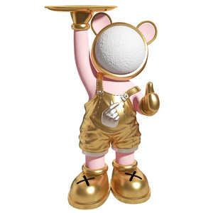 Décoration de sol de salon : Grande sculpture en résine Astronaute Spaceman, plateau de dessin animé TV/Film, luxe léger, peint à la main - Product Image 1