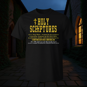 Camiseta con diseño de las Sagradas Escrituras, color negro, diseño de la Biblia de la Iglesia ortodoxa, ropa para hombre - Product Image 3
