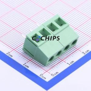 WJ128V-5.0-4P Screw Terminal Block Through hole Component (THT),P=5mm Connector 1x4P 5mm Green Through Hole - Product Image 1