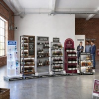 Présentoir à vin sur pied en métal pour supermarché et magasin de proximité, couleur et taille personnalisables