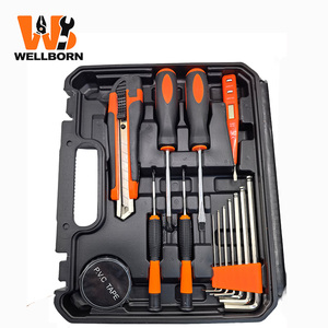Ensemble d'outils en acier WELLBORN professionnel personnalisé de 19 pièces, garantie de 3 ans, étui rigide, fonctionnement manuel pour la maintenance intérieure et le bricolage à domicile - Product Image 4
