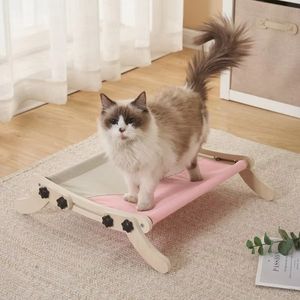 Fabrik Großhandel Holz Katzen bett Fenster mit zwei Kletter stufen Hängende Katzen Holz Katzen bett Hängematte Fenster Barsch - Product Image 2