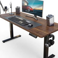 Bureau de travail électrique moderne à double moteur, hauteur réglable, avec plateau en bois, pour ordinateur de bureau - Vente en gros