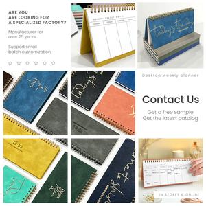 Nuevo Calendario de mesa de cuero Pu logotipo personalizado horario <span class=keywords><strong>libro</strong></span> planificador semanal 52 semanas escritorio sin fecha agenda para regalo de negocios - Product Image 3