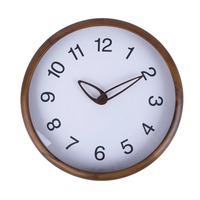 Horloge murale en bois de pin silencieuse sans tic-tac pour la cuisine et la décoration de la maison