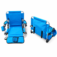 Siège de stade pliable portable avec accoudoir, porte-gobelet, poche de rangement, dossier réglable, structure en fer, pour événements sportifs en extérieur