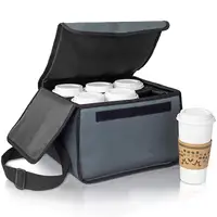 FREE SAMPLE Insulated Portable Drink Carrier Holder Portable Cooler Bag Food Delivery Take Out Hot Cold Beverages Insulated Bag